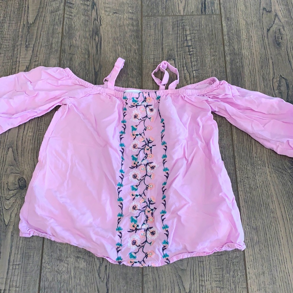 Old navy peasant top XS 5 embroidered, drop shoulder with adjustable straps